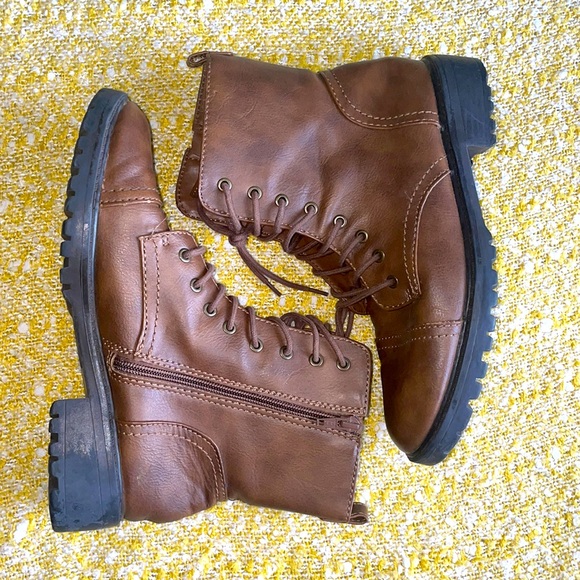 Universal Thread Shoes - Universal Thread Brown Combat Lace Boots